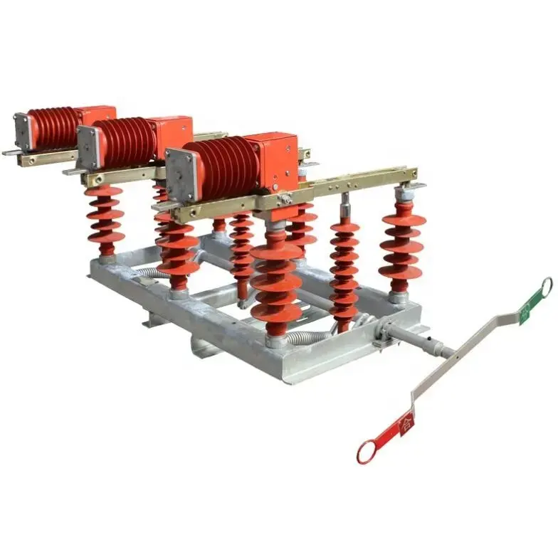FZW32-12 (40.5) type outdoor high voltage isolating vacuum load switch is a new type of load switch which is the integration of mature experience of domestic existing load switch and advanced technology design of external. This load switch is composed of isolating switch, vacuum interrupter and operating mechanism and other parts. By using the principle of vacuum interrupter, withstrong arcing ability, reliable performance, long service life, small volume, no explosion danger, no pollution etc advantage. The product can be used in transmission and distribution system of electric power, metallurgy, mine, chemical industry and other departments as control equipment, especially suitable for frequent operation place.